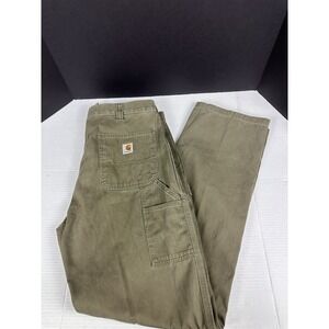 Carhartt Pants 38x34‎ Green Carpenter Cargo Relaxed Cotton B324 ARG